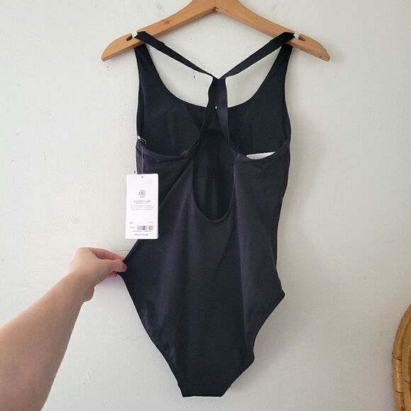 Athleta Malibu Swimsuit One Piece Black Strappy NWT Small - Picture 1 of 13